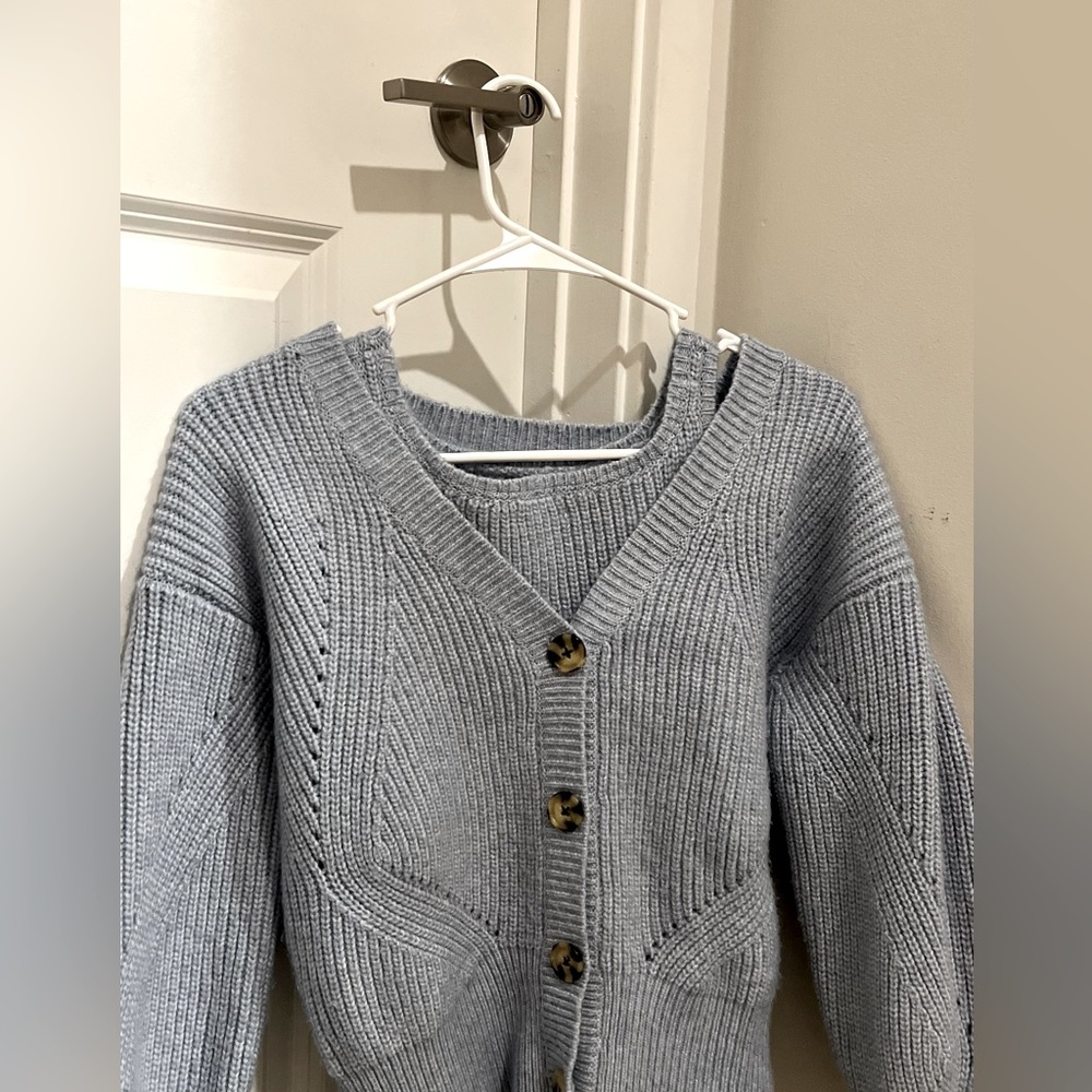 PASTEL BLUE KNITTED CARDIGAN & TANK TOP💙